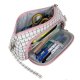 Maaleo 00024509 Two-Compartment School Pencil Case, White Checkered