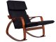 ModernHome Rocking Chair with Adjustable Footrest and Birch Wood Frame, Grey