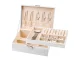 Elegant Large Jewelry Box Organizer with Key Lock, White