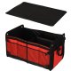 Car Trunk Organizer 56L XXL, Foldable with Lid, Black/Red