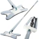 Flat Floor Mop with Twist Wringing Mechanism, White/Grey