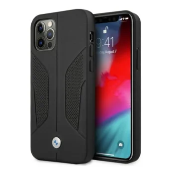BMW iPhone 12 Pro Max Case Perforated Sides, Black