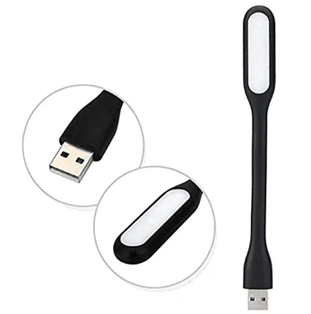 Flexible USB LED Light for Laptop Keyboard, 6 LED, Black