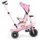 ECOTOYS 2-in-1 Kids Tricycle Stroller with 360° Rotating Seat, Pink
