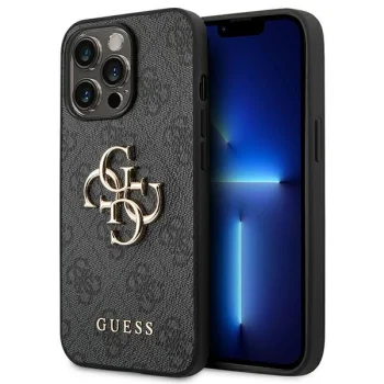 Guess 4G Big Metal Logo Case for iPhone 14 Pro, Gray