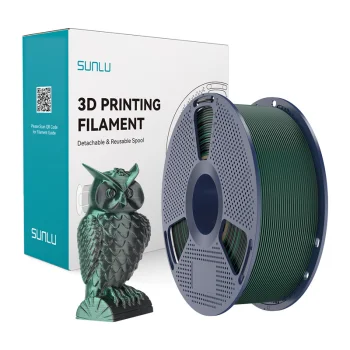 Sunlu PLA+ Silk Dual Color 3D Printer Filament, Black and Green