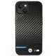 BMW iPhone 14 Plus Case Leather Carbon, Black