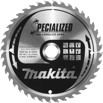 Circular Saw Blade Makita B-32954 SPECIALIZED for Wood, 165 x 20 x 1.6 mm, 40T