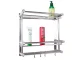 Hanging Bathroom Shelf Organizer with 2 Tiers and Hooks