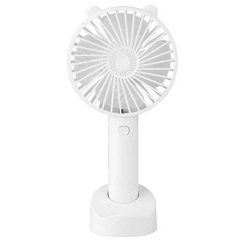 Portable USB Desk Fan with 3 Speeds, Rechargeable, white