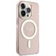 Guess iPhone 14 Pro Case Glitter Gold MagSafe, Pink