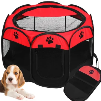 Folding Pet Playpen for Dogs and Cats 80x60cm