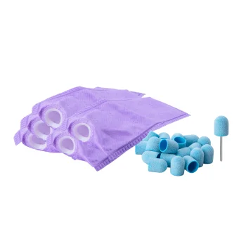 EXO Pedicure Kit: 5 Milling Machine Filters, 13 mm Rubber Mandrel and 20 Abrasive Caps