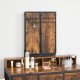 Rustic Dressing Table with Tri-Fold Mirror and Stool