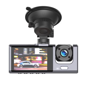 Dash Cam XO XJ03 3 Channel Front Interior and Rear Full HD Car Camera, black