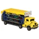 2-in-1 Car Transporter Hauler Truck with Race Track Slide, yellow