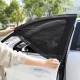 Car Window Sunshades with Mosquito Net, Black, 2 Pcs