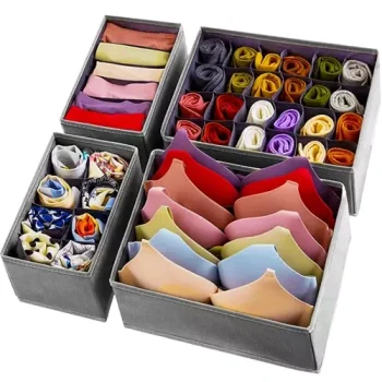 Foldable Drawer Organizers for Underwear, Set of 4, Ruhhy 19914