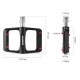 Rockbros BP2603 Platform Bicycle Pedals with Titanium Axle - Black