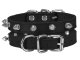 Adjustable Dog Collar with Studs, Faux Leather, Size L