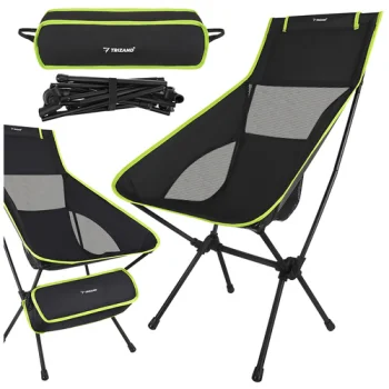 Trizand Folding Fishing Chair 41x52x86 cm, Black