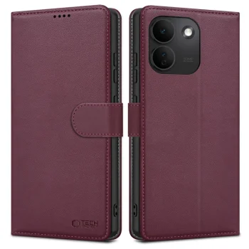 Tech-Protect Wallet Case for Xiaomi Redmi Note 17 Pro Max 5G, Burgundy