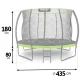 Neo-Sport Garden Trampoline 435 cm (14 ft) with Inner Net and Ladder, Green