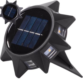 Solar garden light with ground stake and dusk sensor