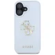 Guess Grained Big 4G Logo Case for iPhone 16 - Blue