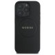 Guess Grained Gold Ring MagSafe Phone Case Cover iPhone 16 Pro Max - black