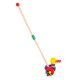 Educational Kids Toddler Wooden Push Toy on Stick, Duck