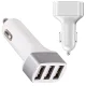 Automobilinis įkroviklis į degiklio lizdą 3x USB, 12-24V, balta ir sidabrinė