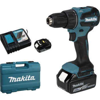 Makita DHP490RFX3 18V Cordless Combi Drill (2x 3.0 Ah, 74 pcs Set)
