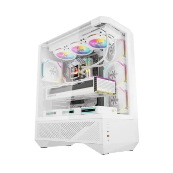 Darkflash DY460 PC Case with 4 ARGB Fans, White
