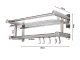 Hanging Bathroom Shelf with Towel Rails, Silver