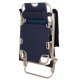 Garden Beach Deck Chair Folding Chair Sunbed with Headrest, Dark Blue