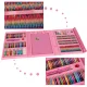Art Drawing Set in a Suitcase, 208 pcs, Pink