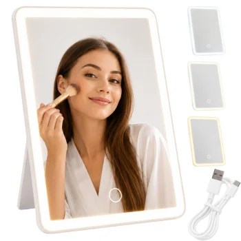 Wireless LED Makeup Mirror, White