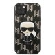 Apple iPhone 13 mini 5.4\" Karl Lagerfeld Monogram Ikonik Patch Case Cover (KLHCP13SPMNIKBK), Black