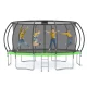 4FIZJO PRO Garden Trampoline 496 cm 16FT with Net and Ladder, Green-Black
