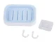 Wall-Mounted Soap Dish with 2 Hooks, Mixed Colors