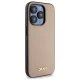DKNY Grained Metal Logo MagSafe Case for iPhone 15 Pro, Beige