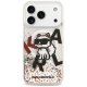 Karl Lagerfeld Liquid Glitter Choupette Logo MagSafe Phone Case Cover iPhone 17 Pro - Clear