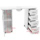 Manicure Desk with Dust Collector 2027 Two Cabinets, White