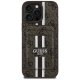 Guess iPhone 16 Pro Max Case 4G Stripes with MagSafe Wallet, Brown