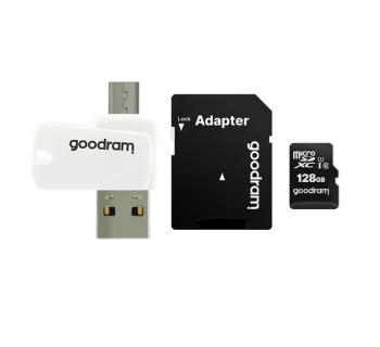 GOODRAM Memory MicroSD Card - 128GB with adapter UHS I CLASS 10 100MB/s