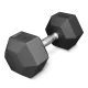 4FIZJO HEX Steel Dumbbell 27.5 kg, Black (1 pc)