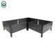 Raised Garden Bed KLASIKA Woodlook L-Shape, 146x146x30 cm, Gray