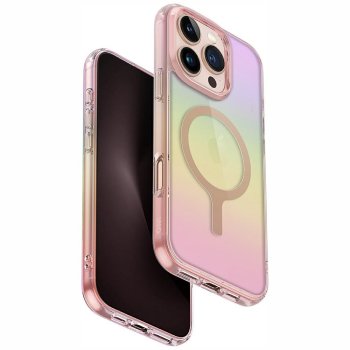 Uniq Iridescia Magclick Charging Case for iPhone 16 Pro Pink