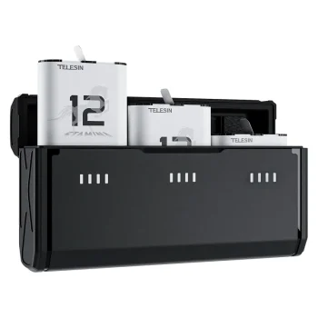 Telesin S0-ECB-01-TGP Three-Channel Charger Kit and Two Batteries for GoPro Hero 9/10/11/12